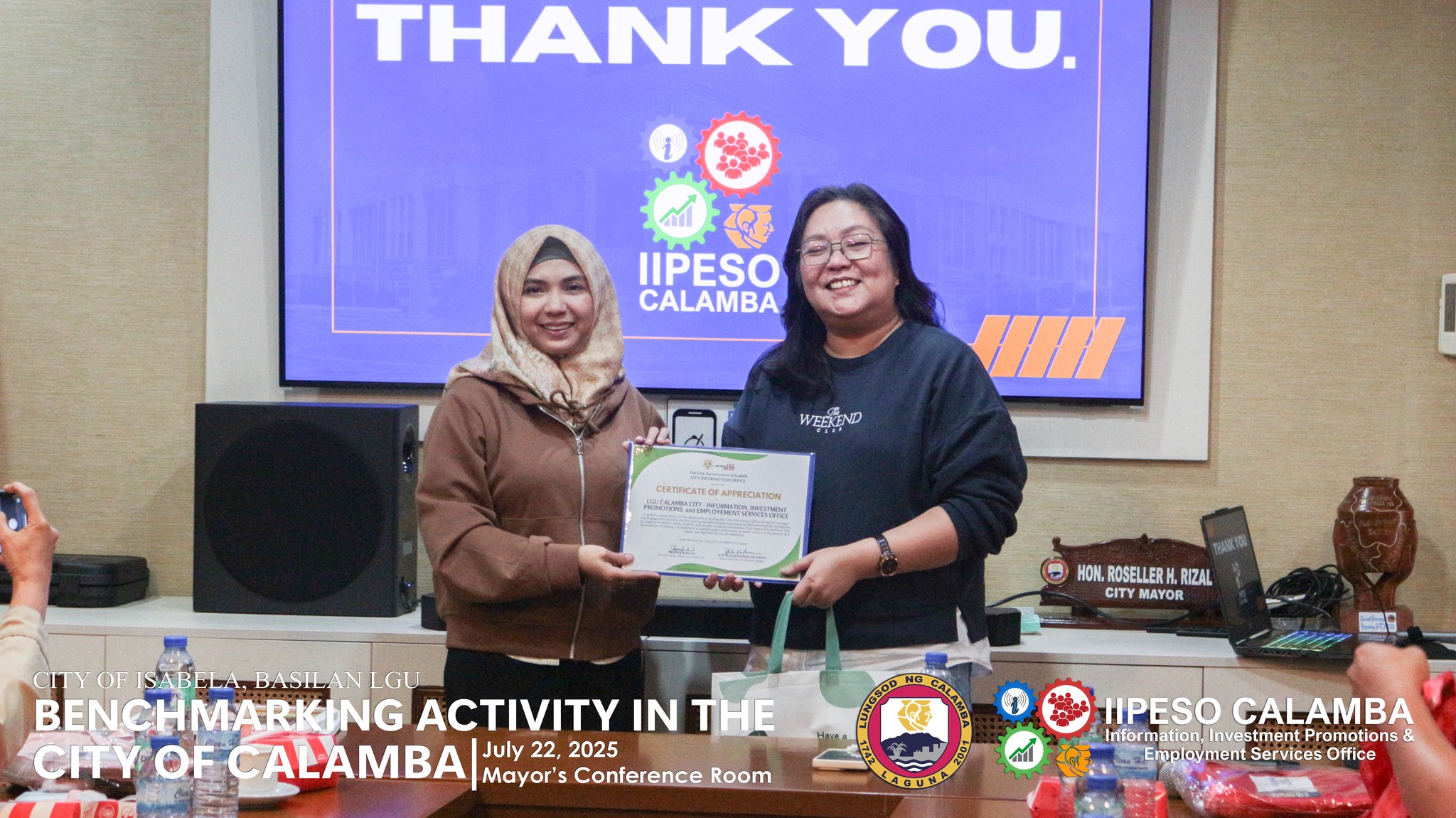 CITY OF ISABELA, BASILAN LGU BENCHMARKING ACTIVITY IN THE CITY OF CALAMBA